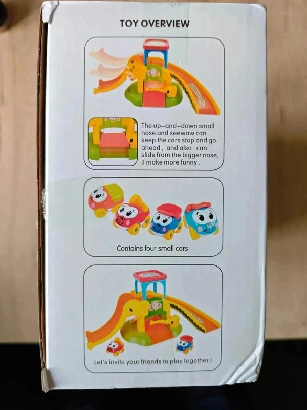 [N3UF] Toboggan Éléphant + 4 Voitures Animales – Jouet éducatif pour enfants 1 à 3 ans -4382 – photo 3